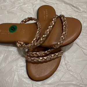 Chic Braided Sandals in Brown by Fabio Maggenti made in Italy Leather sock